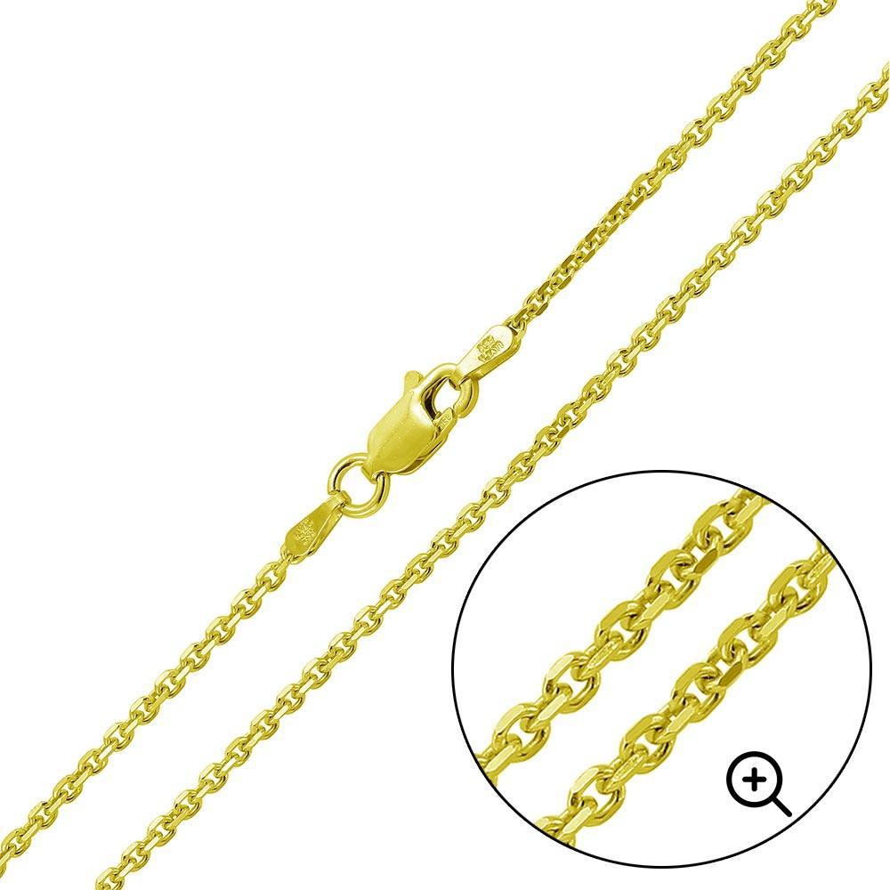 Silver Gold Plated Diamond Cut Cable Rolo Chains 040 Chain 2.6mm - CH389