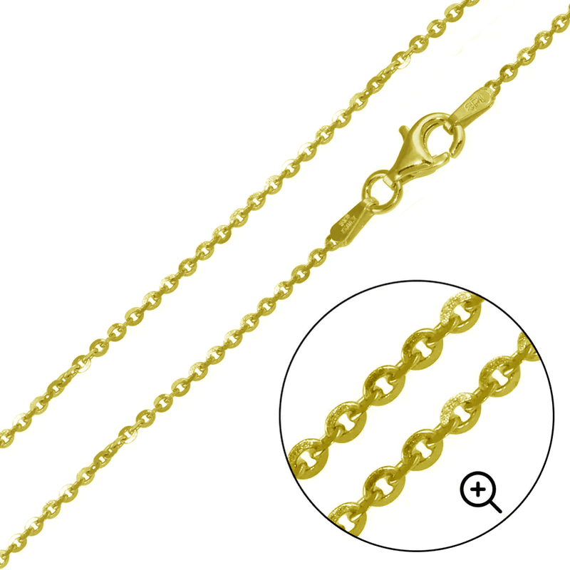 Gold Plated 925 Sterling Silver Brillantina DC 040 Chain 1.75mm - CH398 GP