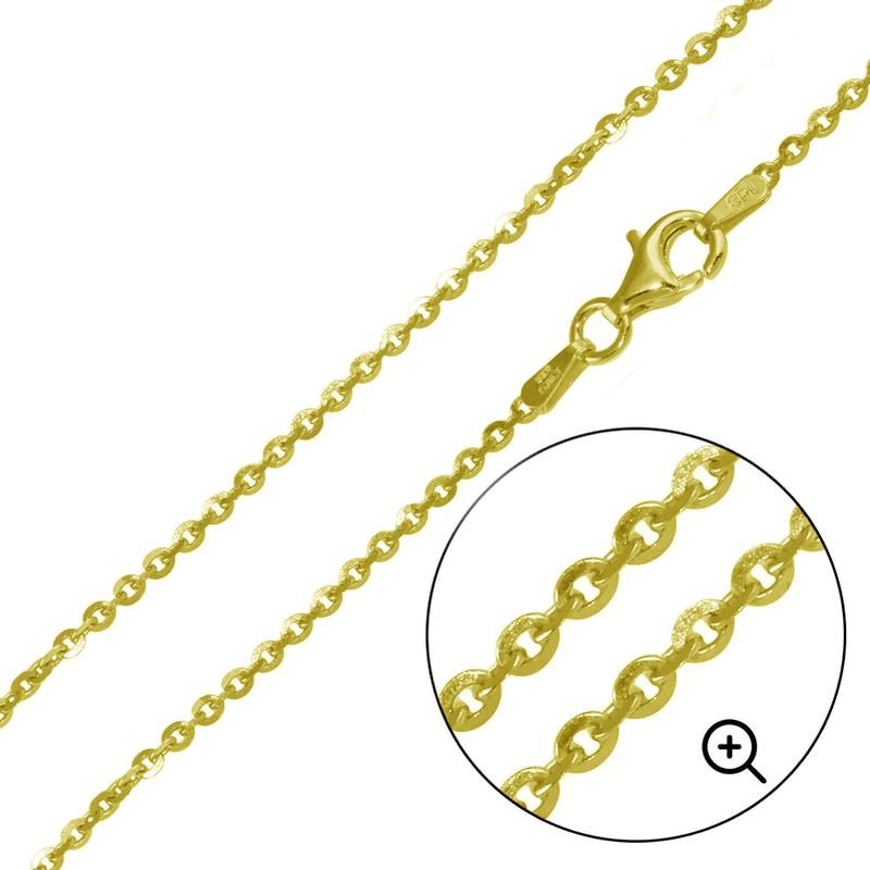 Gold Plated 925 Sterling Silver Brillantina DC 050 Chain 2.1mm - CH399 GP