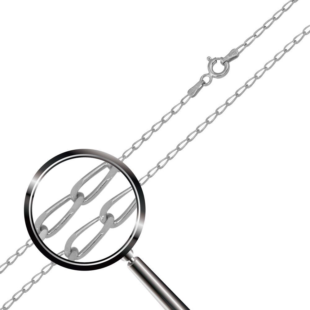 Rhodium Plated 925 Sterling Silver DC Link 040 Chain 1.4mm - CH409 RH