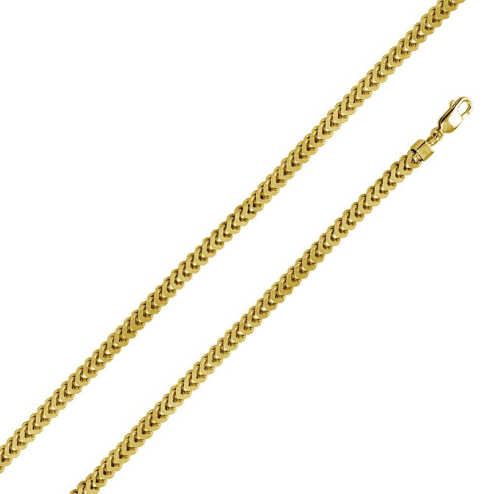 Gold Plated 925 Sterling Silver Franco Chain 5.6MM - CHHW108 GP