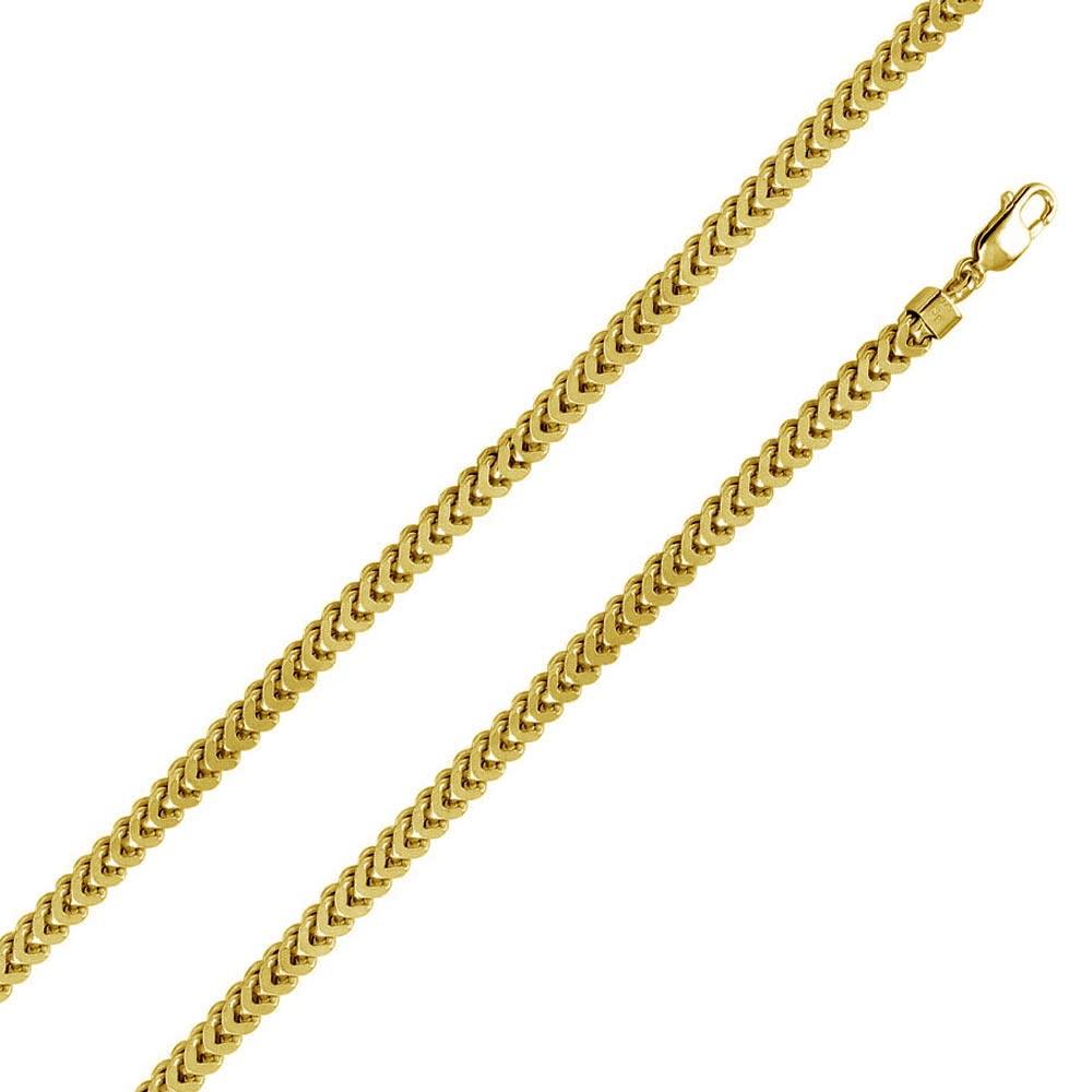 Gold Plated 925 Sterling Silver Franco Chain 7.2MM - CHHW109 GP