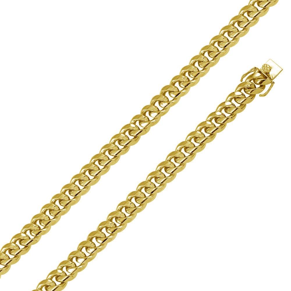 Gold Plated 925 Sterling Silver Miami Cuban 450 Chain or Bracelet Box Lock 15.4mm - CH446 GP