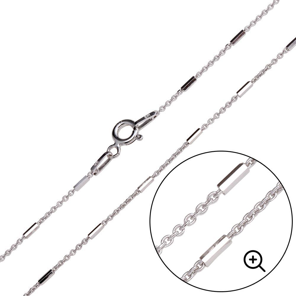 Rhodium Plated 6 Sided Diamond Cut Tube Chains 1.1mm - CH452 RH