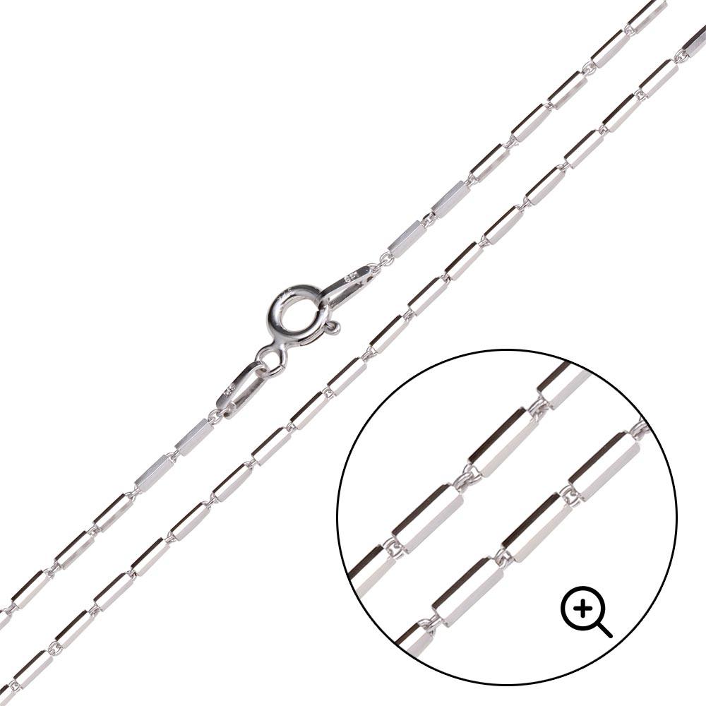 Rhodium Plated Multi 6 Sided Diamond Cut Tube Link Chains 1.2mm - CH453 RH