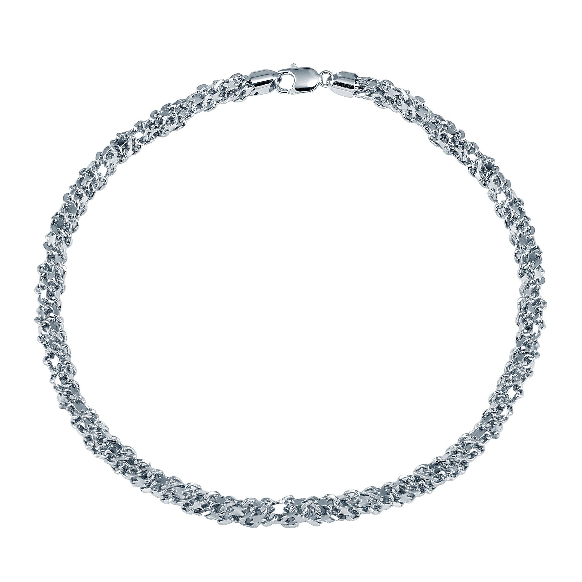 Rhodium Plated 925 Sterling Silver Multi Link Chain 7.6mm - CH455 RH