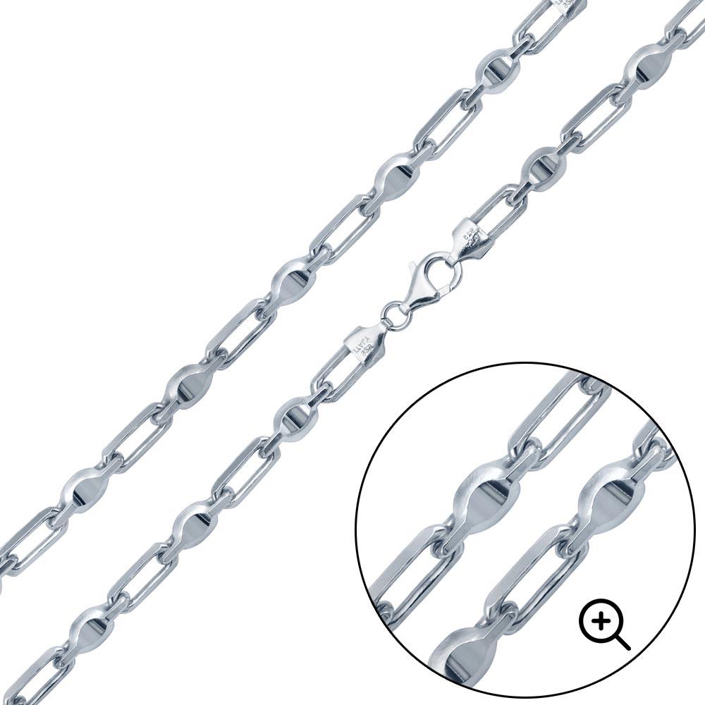 Platinum Plated 925 Sterling Silver Heshe Max Chain 6mm - CH476 PL