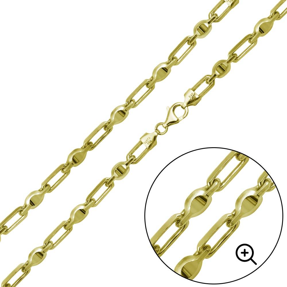 Silver Gold Plated Heshe Max Chain 6mm - CH477 GP