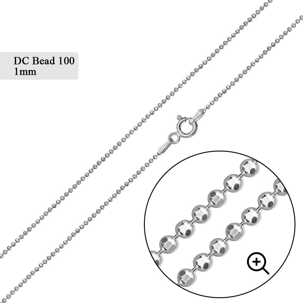 Diamond Cut Bead 100 Chains 1mm (Pk of 6) - CH500