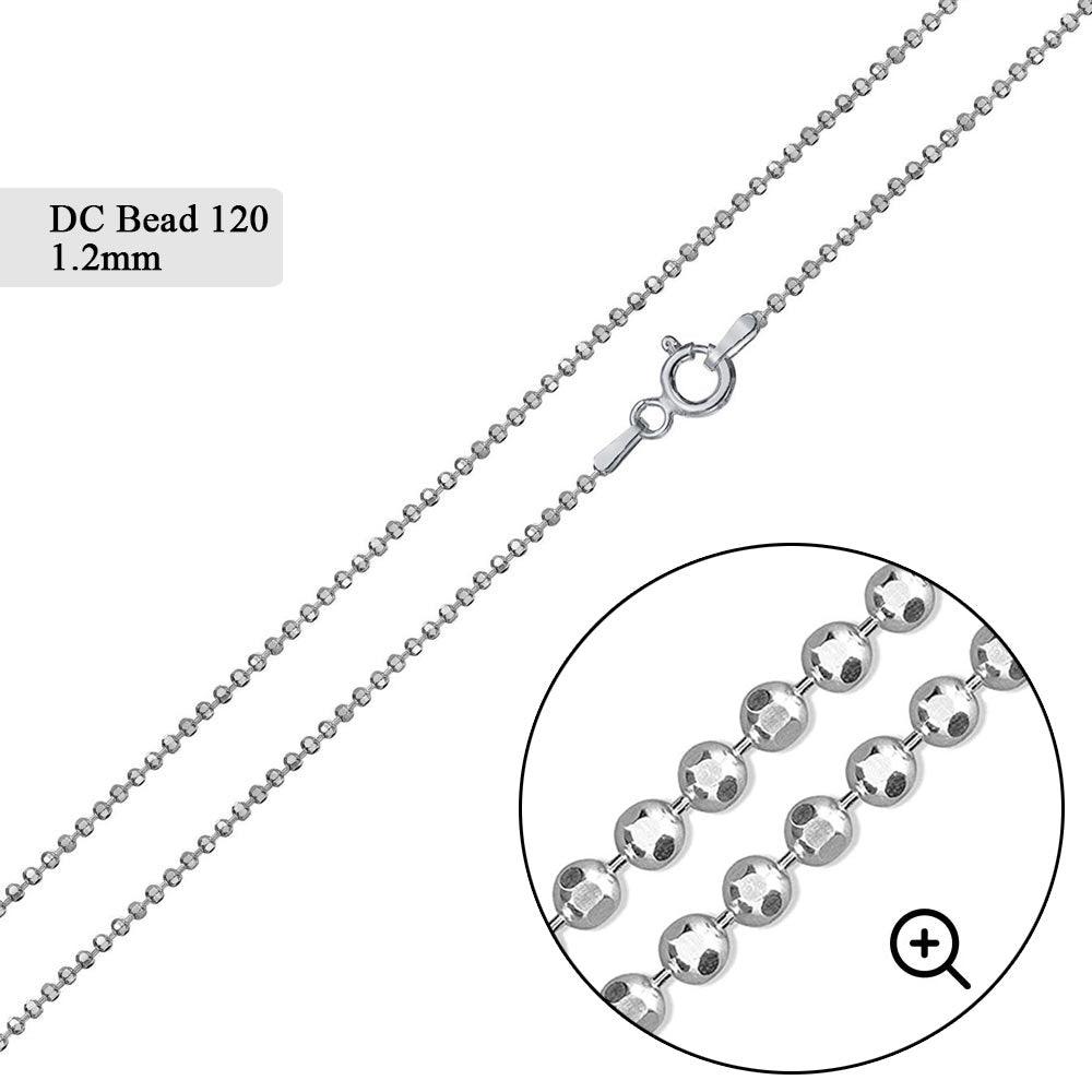 Diamond Cut Bead 120 Chains or Bracelet 1.2mm - CH501