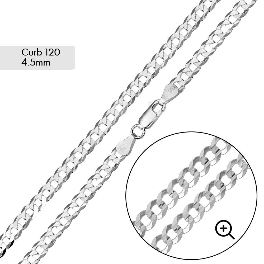 Curb 120 Chain or Bracelet 4.5mm - CH617