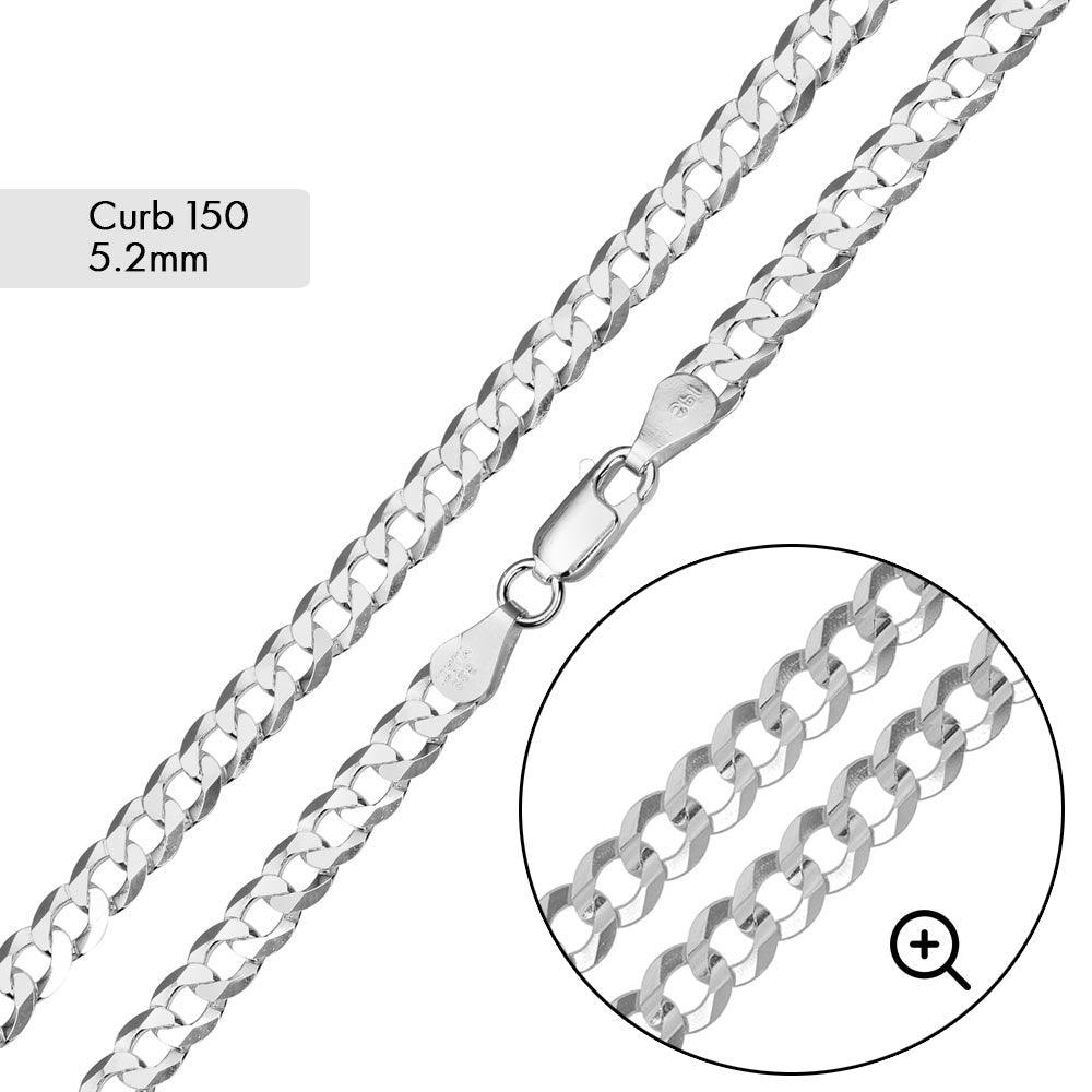 Curb 150 Chain or Bracelet 5.2mm - CH618