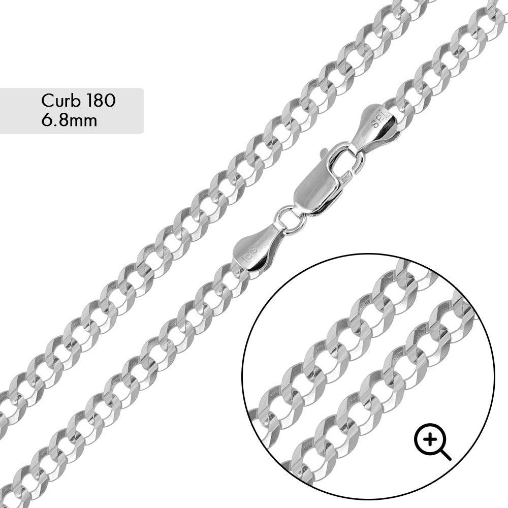 Curb 180 Chain or Bracelet 7.2mm - CH619