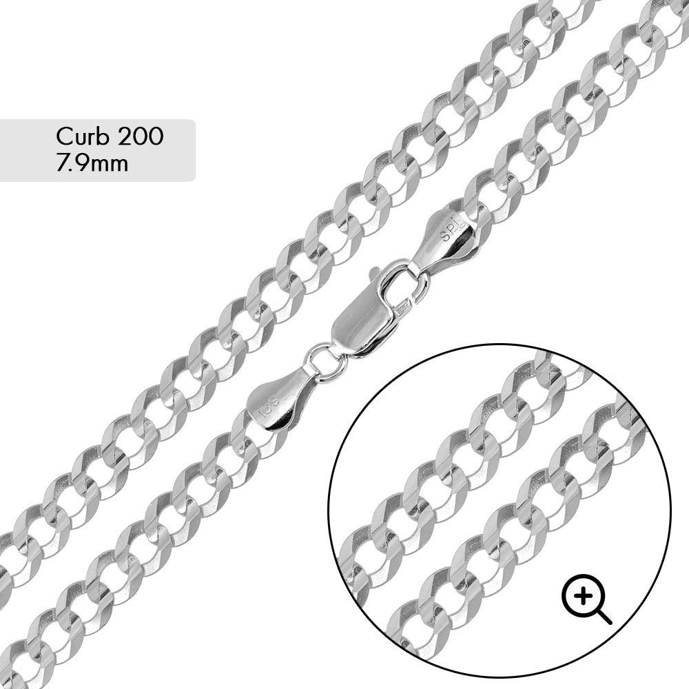 Curb 200 Chain or Bracelet 7.9mm - CH620