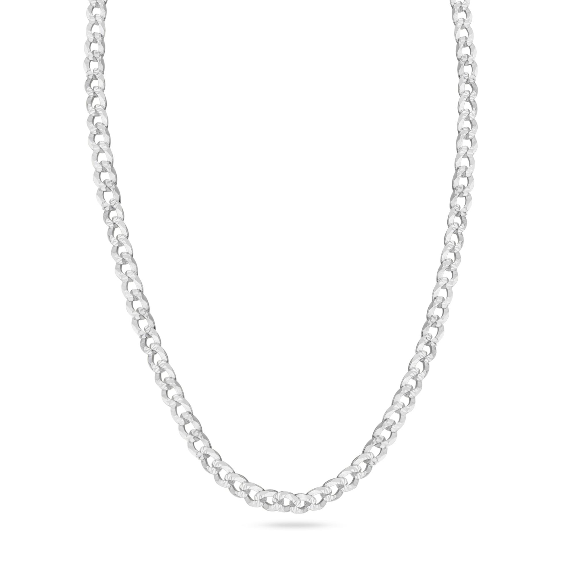 Curb 100 1 Side Diamond Cut 1 Side Plain Chain 4.1mm - CH627