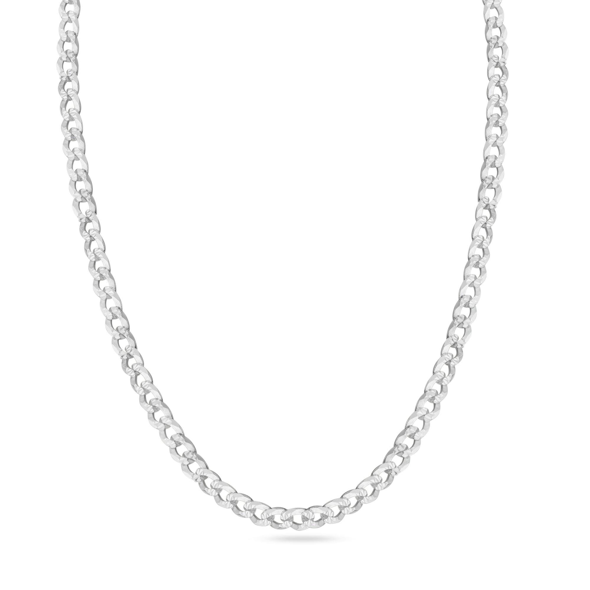 Curb 160 1 Side Diamond Cut 1 Side Plain Chain or Bracelet 6.1mm - CH629B