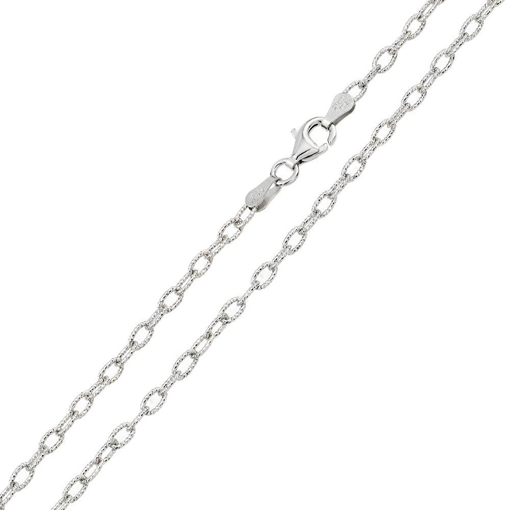 High Polished 925 Sterling Silver Wire Oval Loop 060 Chain 2.8mm - CH738