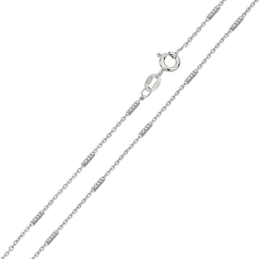 925 Sterling Silver Diamond Cut Tube Link Chains 1.3mm - CH740