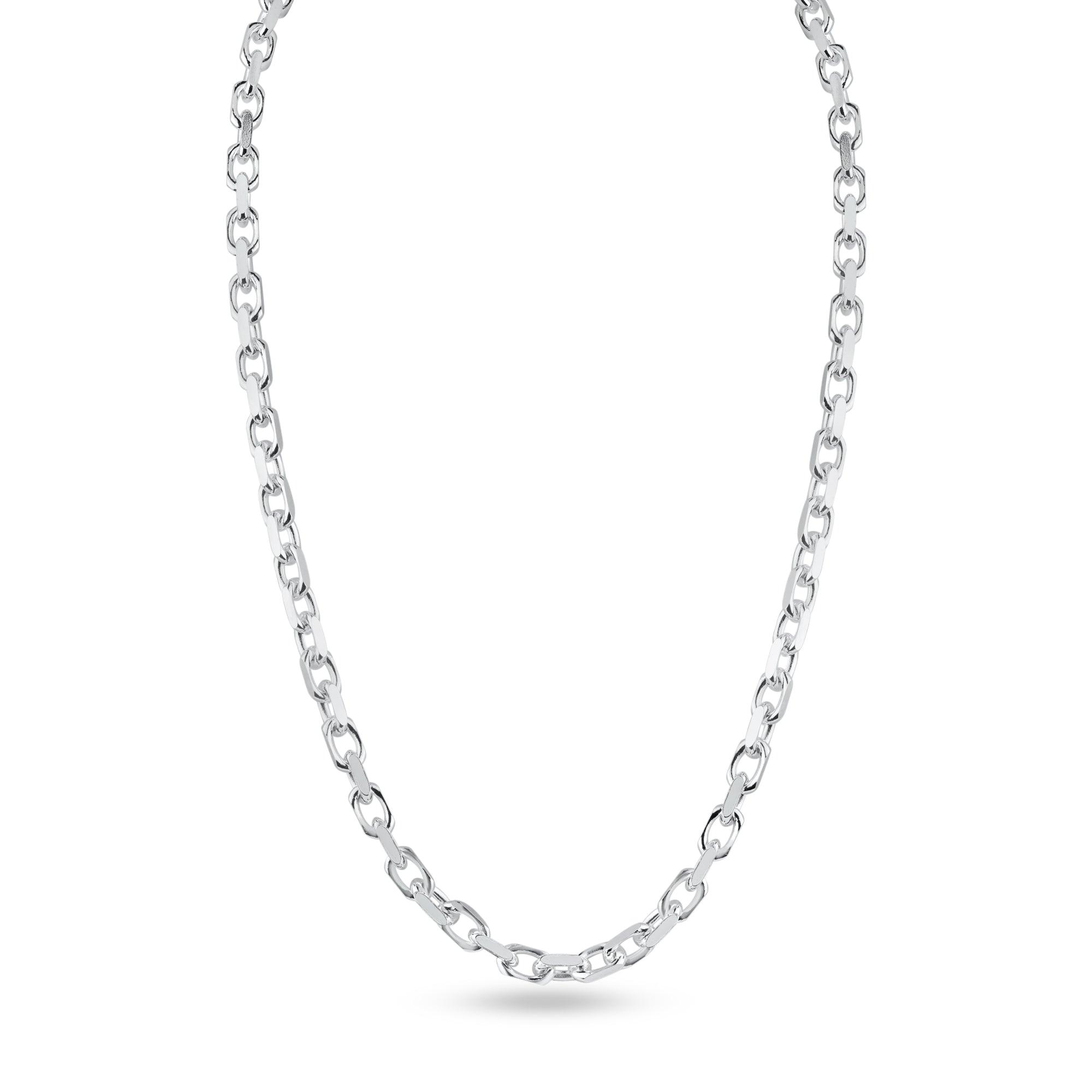 925 Sterling Silver Diamond Cut Forzatina Link 160 Chain 4.7mm - CH19-160