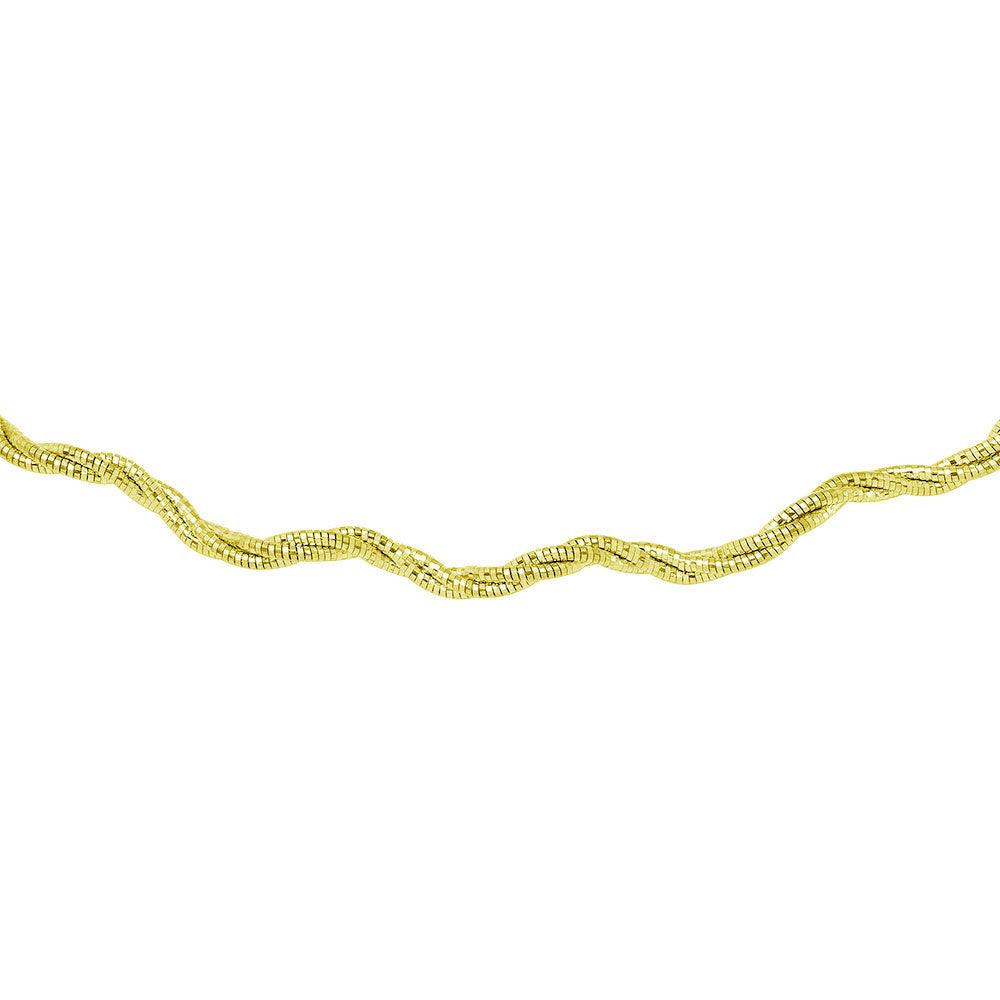 Gold Plated 925 Sterling Silver3 Layer Wave Omega Spring Chain 2.7mm - CH919 GP