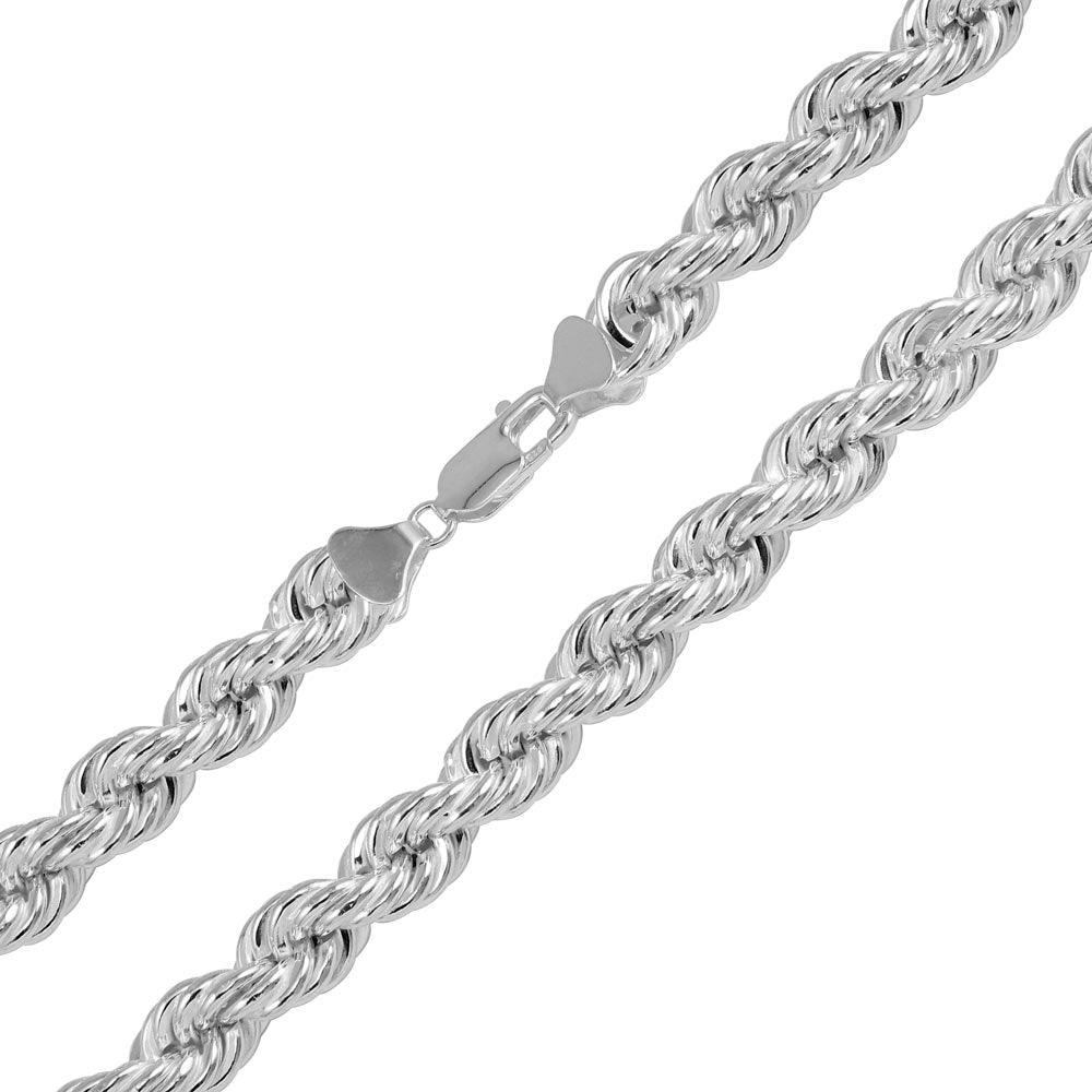 High Polished 925 Sterling Silver Hollow Rope Chains 9.5mm - CHHW114