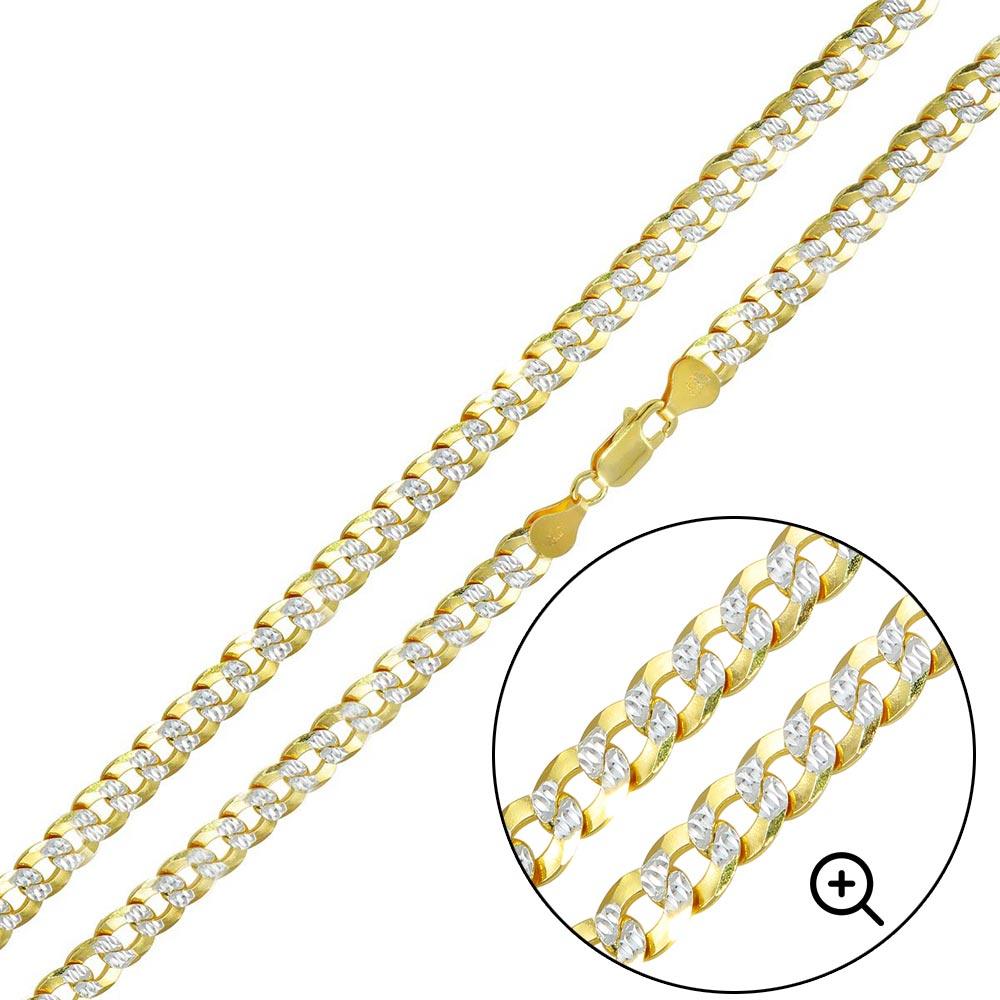 Gold Plated 925 Sterling Silver DC Curb Chain 7.1mm - CH938 GP