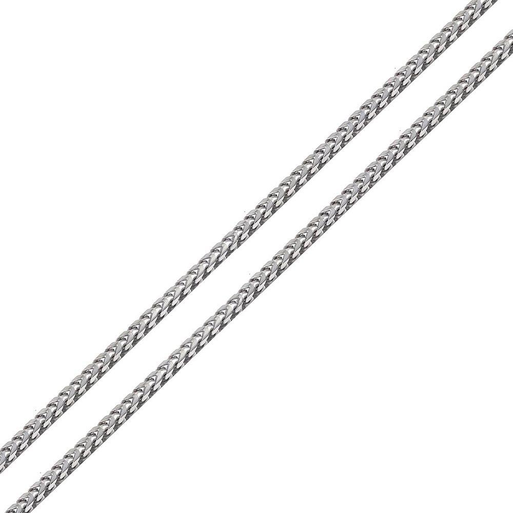 Rhodium Plated 925 Sterling Silver Franco Chain 2.7mm - CH941 RH