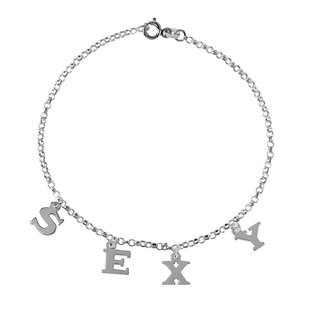 High Polished 925 Sterling Silver SEXY Charm Link Bracelet - CHB004