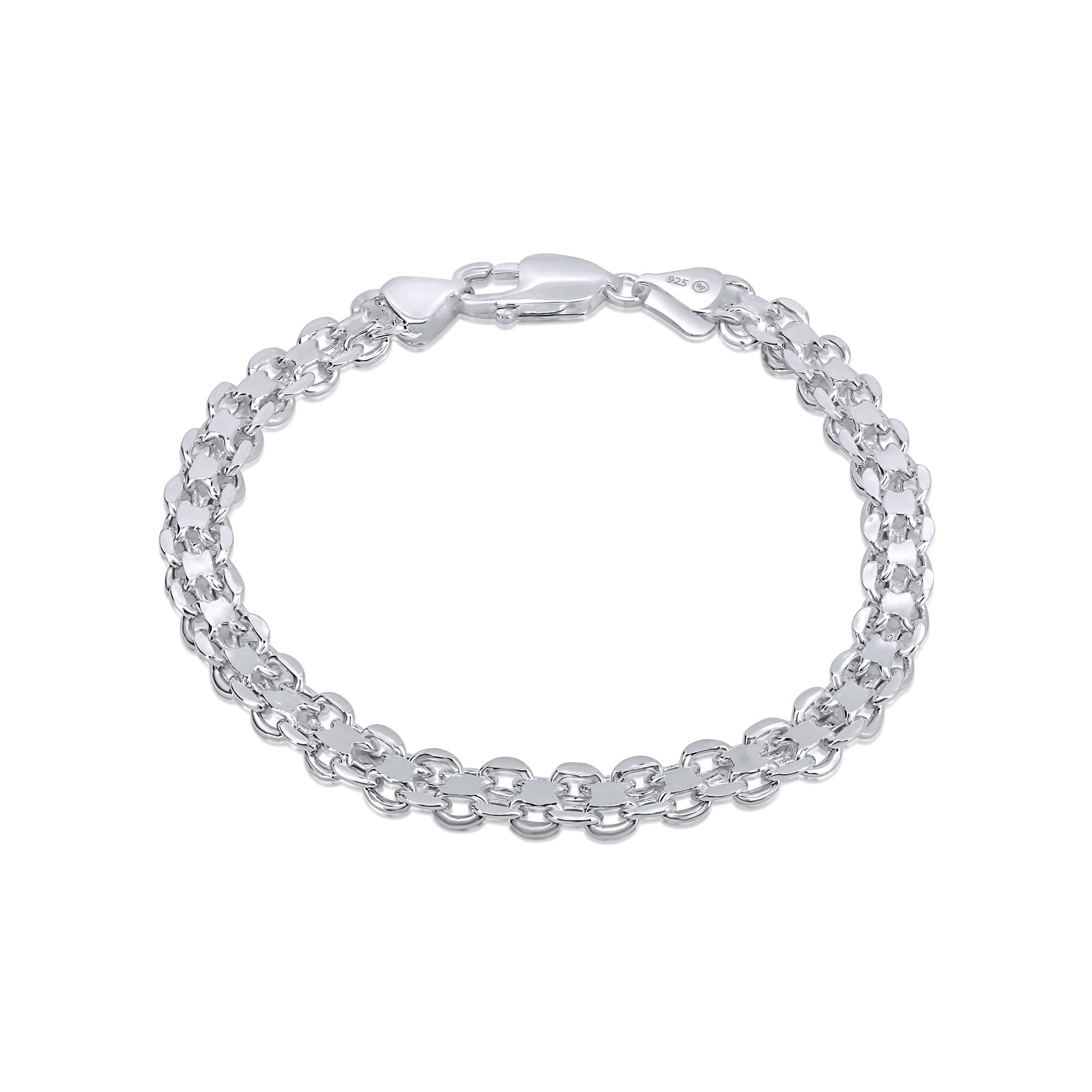 Sterling Silver Double Link Bracelet 6.5mm - CHHB005