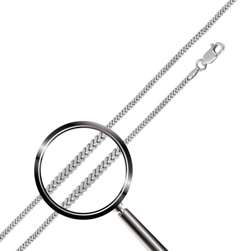 Rhodium Plated 925 Sterling Silver Hollow Franco Chain 2.75mm - CHHW119 RH