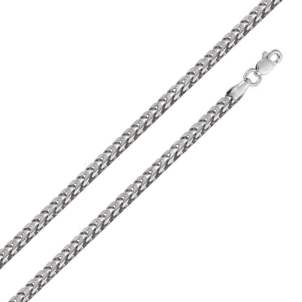 Rhodium Plated 925 Sterling Silver Hollow Round Franco Chain 5.3mm - CHHW123 RH