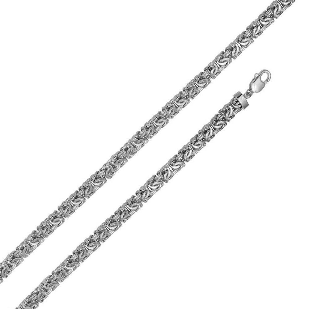 925 Sterling Silver Anti Tarnish Flat Byzantine 8.1mm Chain and Bracelet - CHHW129