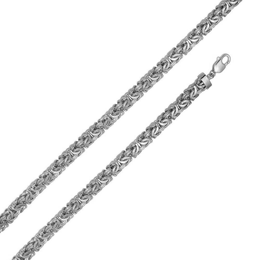 925 Sterling Silver Anti Tarnish Flat Byzantine 9.4mm Chain and Bracelet - CHHW130