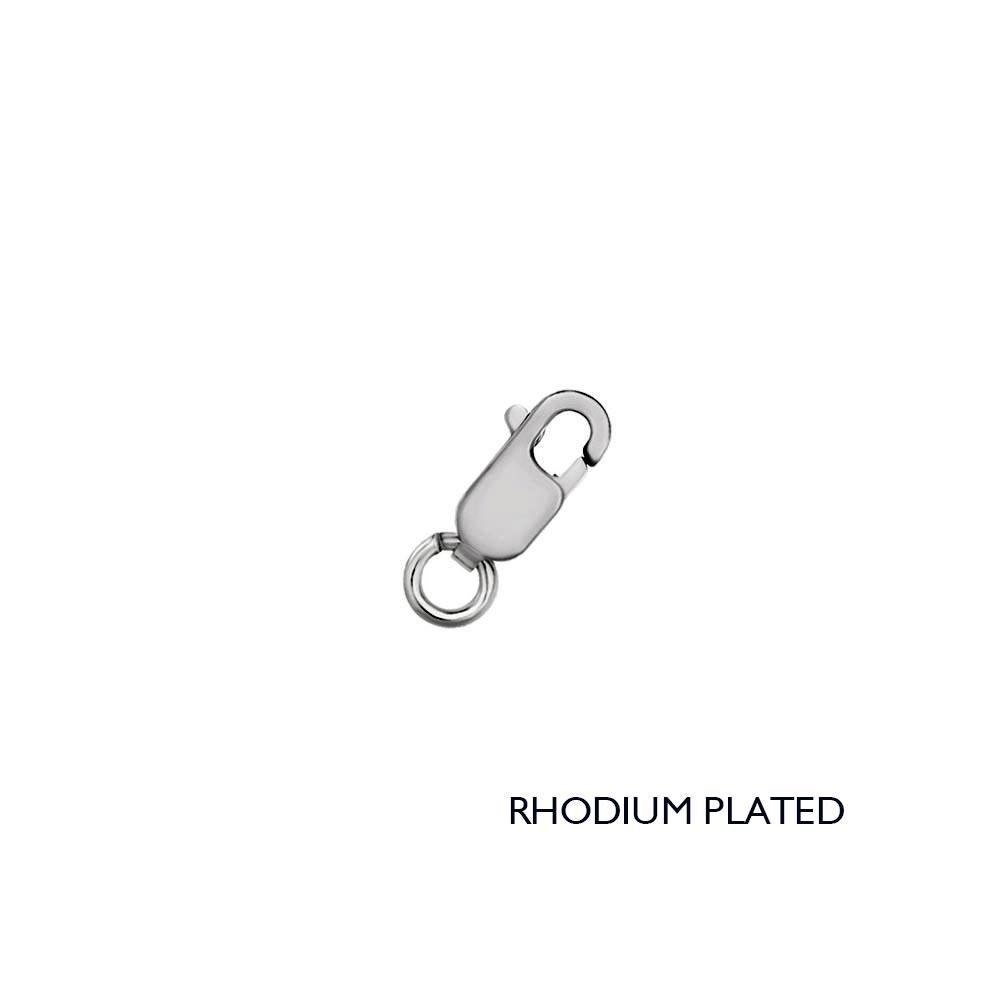 Rhodium Plated 925 Sterling Silver Lobster Clasp - CLASP02-RH (PK of 12)