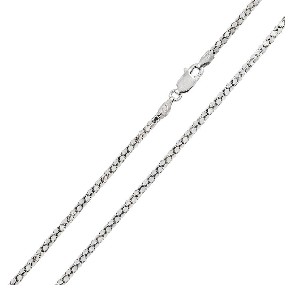 Rhodium Plated 925 Sterling Silver  Curved Multi Disc Coreana 022 Chain 2.1mm - CH404 RH