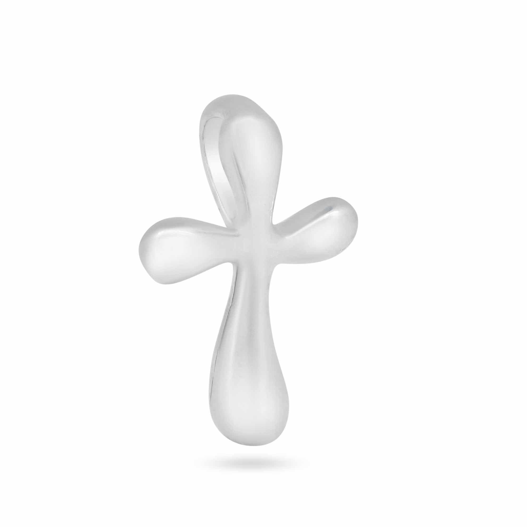 925 Sterling Silver Basic Bubble Cross Charm - CHARM0018