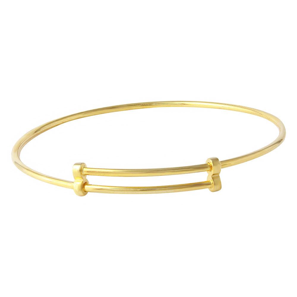 Silver 925 Gold Plated Adjustable Bangle Bracelet - DIB00003GP