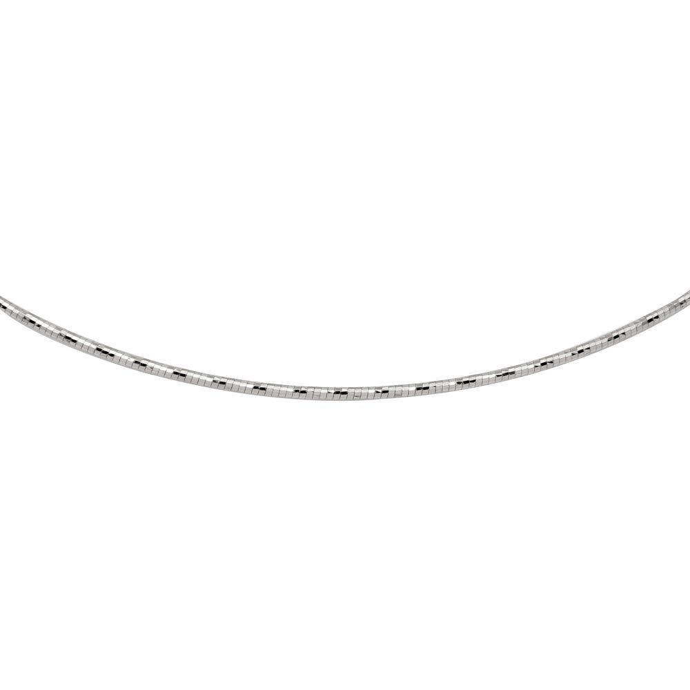 Rhodium Plated 925 Sterling Silver DC Omega Box Chain 1.4mm - CH900 RH