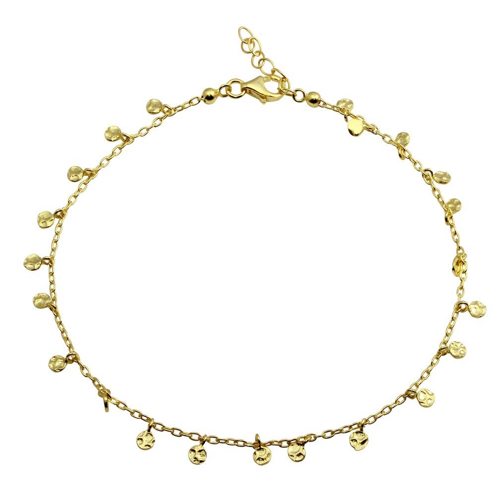 Gold Plated 925 Sterling Silver Confetti Anklet - DIA00001GP