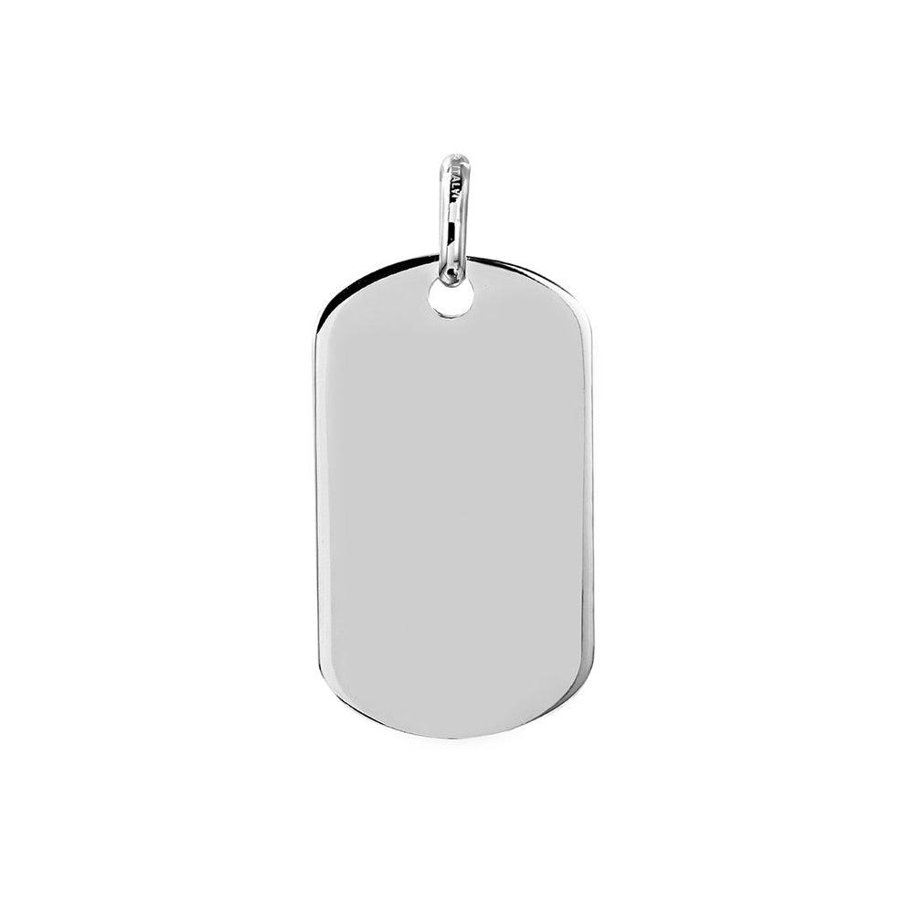 High Polished 925 Sterling Silver Plain Dogtag 36mm x 20mm - DOGTAG12