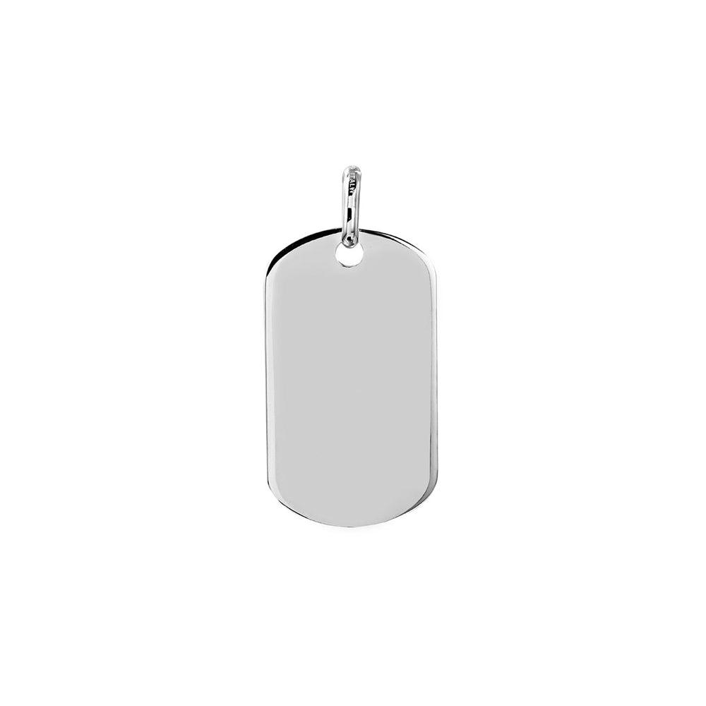 High Polished 925 Sterling Silver Plain Dogtag 24mm x 13mm - DOGTAG13