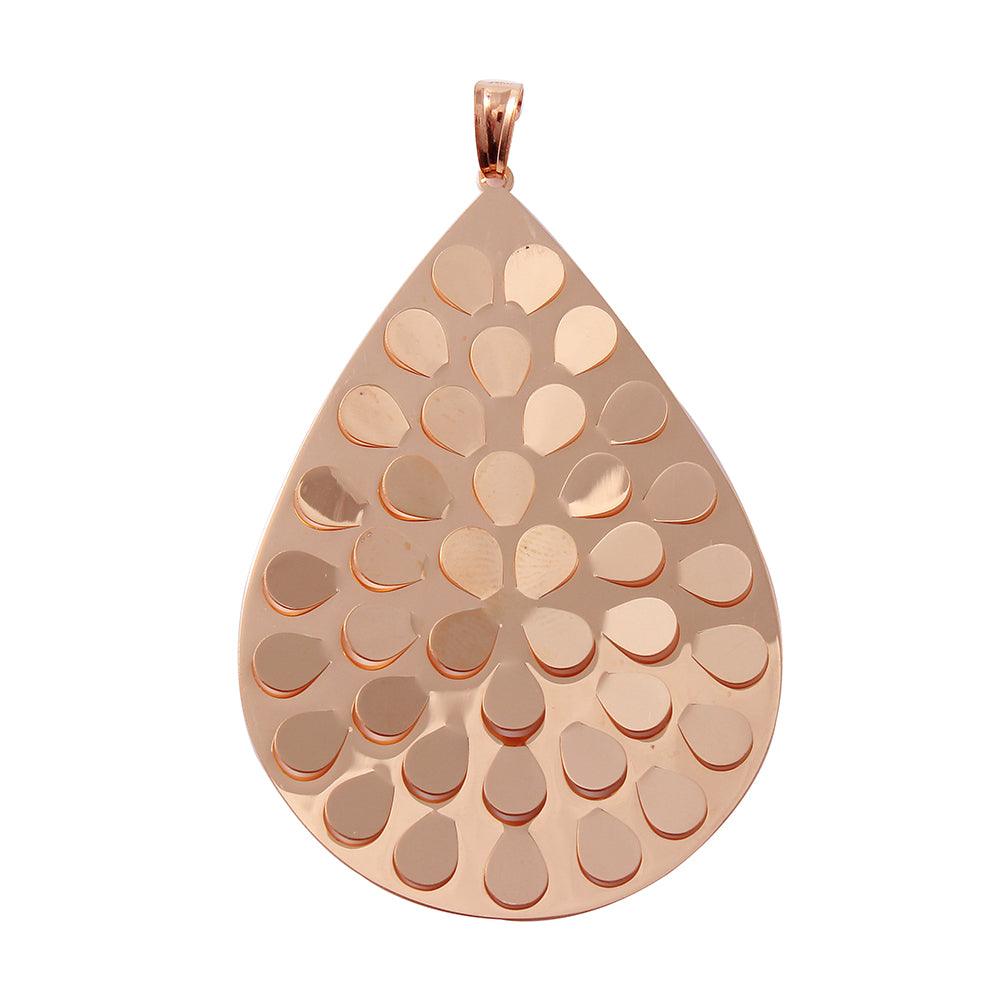 Silver 925 Rose Gold Plated Flat Drop Necklace - ECP00002R