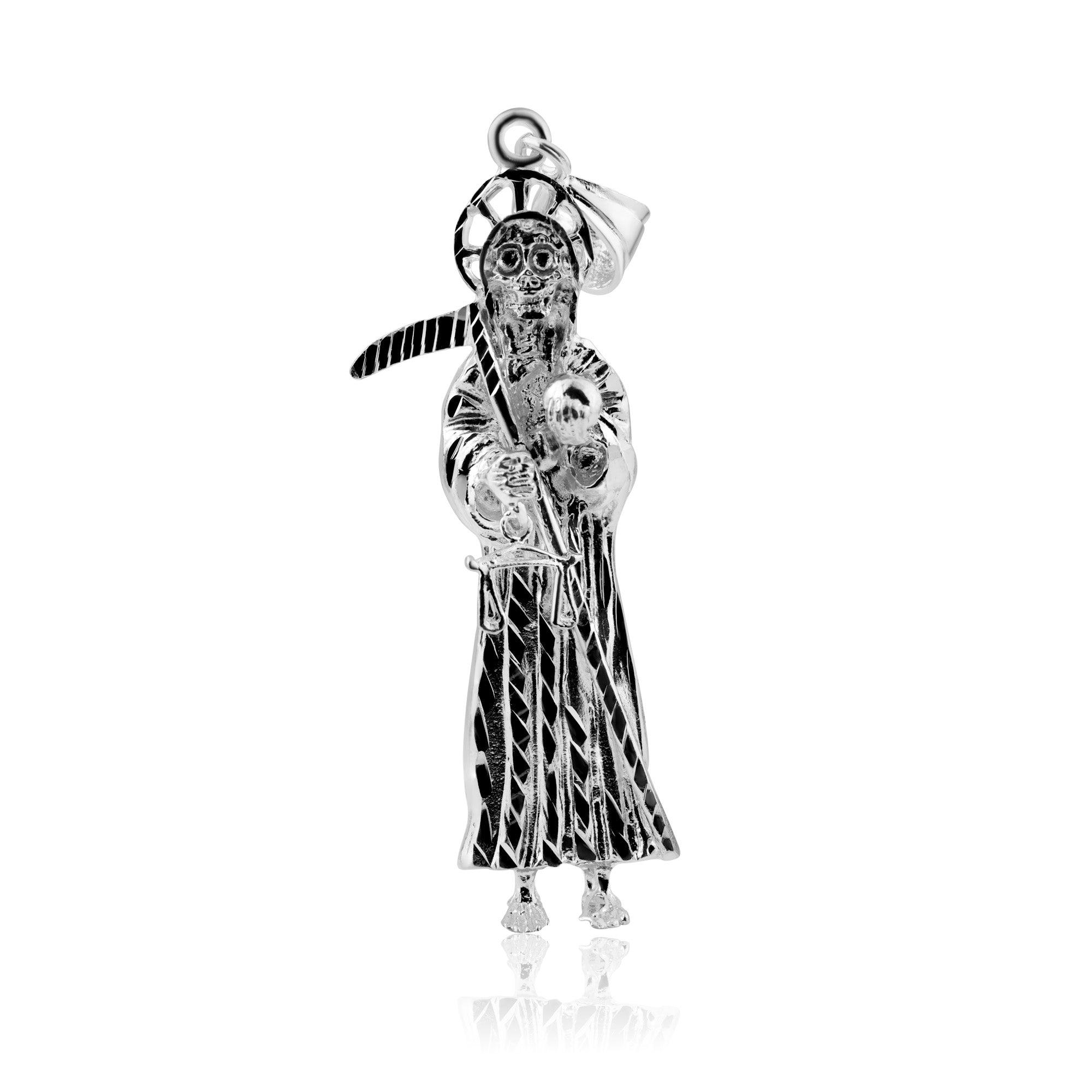 925 Sterling Silver Non Plated Grim Reaper Pendant - EJP00001