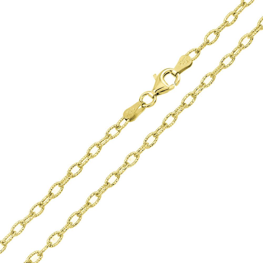 Silver Gold Plated Wire Oval Loop Chain 3.7mm - CH327 GP