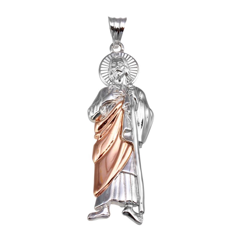 Two-Tone 925 Sterling Silver Plated St. Jude DC Pendant - GMP00067RHR