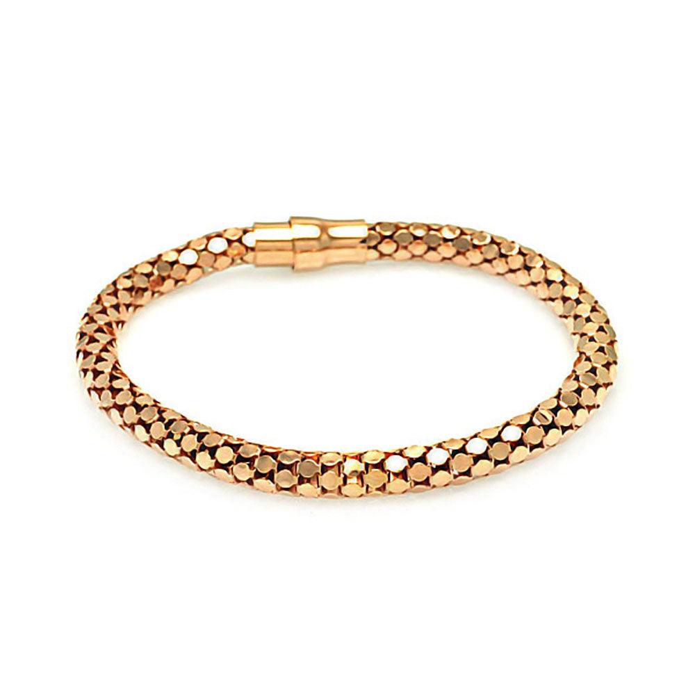 Rose Gold Plated 925 Sterling Silver Coreana Italian Bracelet - ITB00003RGP