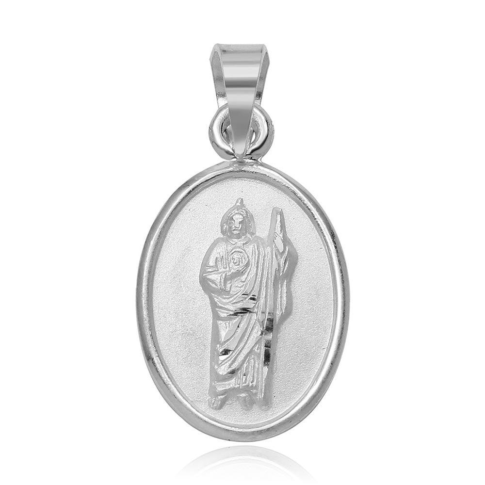 High Polished 925 Sterling Silver St. Jude Medallion Charm Pendant - JCA017-5