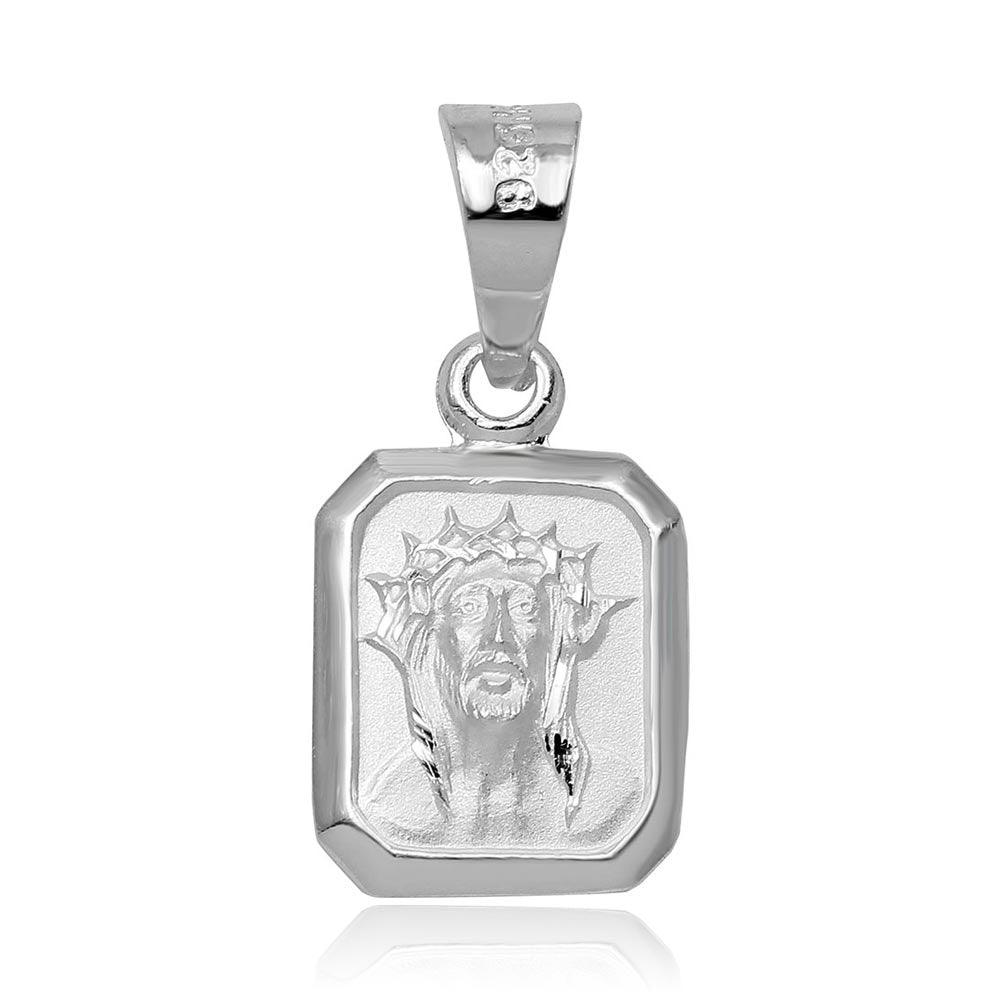 High Polished 925 Sterling Silver Jesus Face Charm Pendant - JCA002-4