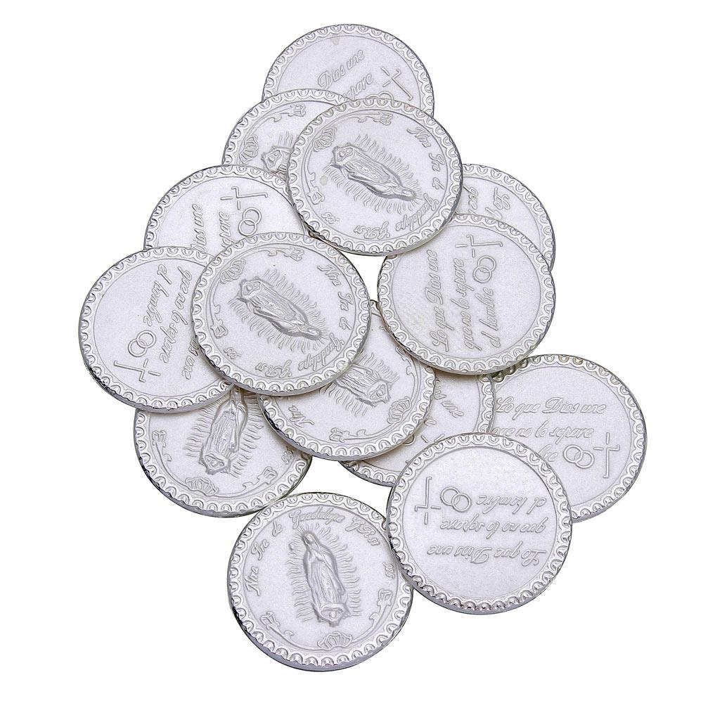 High Polished 925 Sterling Silver Lady Guadalupe 13 Wedding Coins - JCA081-1