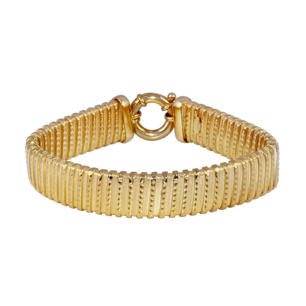 Closeout-925 Gold Plated Mesh Italian Bracelet - JPB00017GP